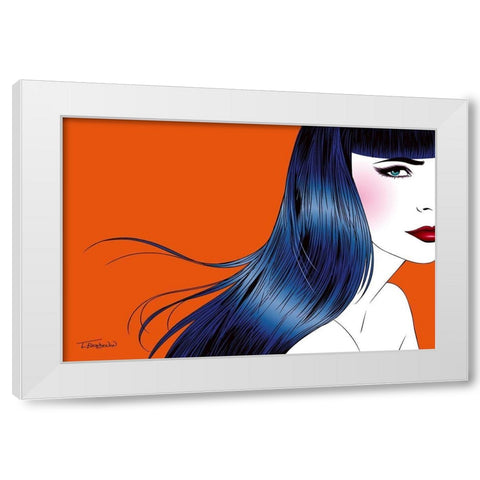 Blue Hair White Modern Wood Framed Art Print by Beaudenon, Thierry