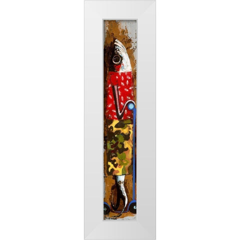 Sardinas Patinete White Modern Wood Framed Art Print by Villanueva, Natalia