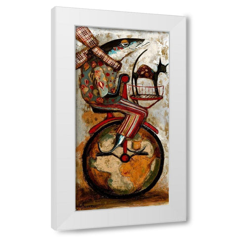Trotamundos White Modern Wood Framed Art Print by Villanueva, Natalia