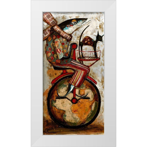 Trotamundos White Modern Wood Framed Art Print by Villanueva, Natalia