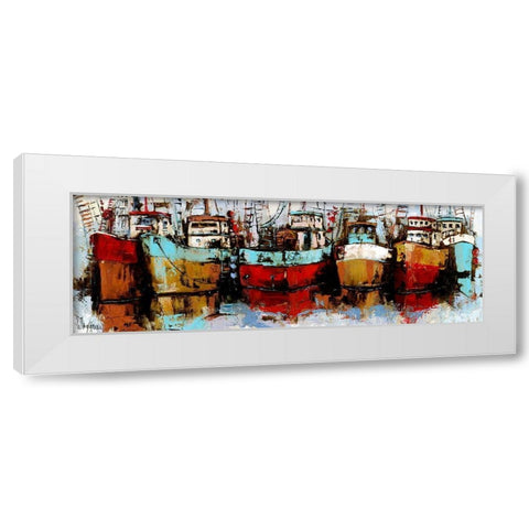 Puerto Pesquero White Modern Wood Framed Art Print by Villanueva, Natalia
