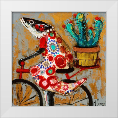 Paseo White Modern Wood Framed Art Print by Villanueva, Natalia