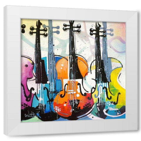 Variation for Violin III White Modern Wood Framed Art Print by Cornee, Patrick