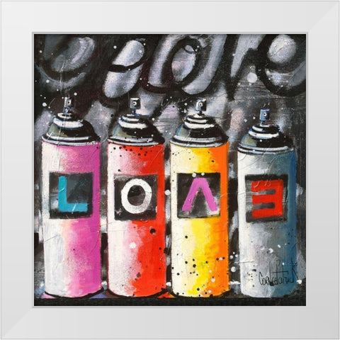 Love the World I White Modern Wood Framed Art Print by Cornee, Patrick