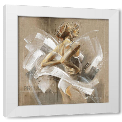 White Dress I White Modern Wood Framed Art Print by Meijering, Kitty