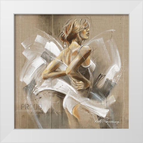 White Dress I White Modern Wood Framed Art Print by Meijering, Kitty