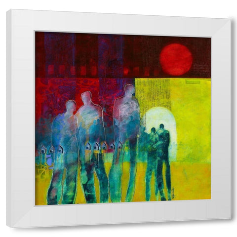 Markers White Modern Wood Framed Art Print by van Ginkel, Marjolijn