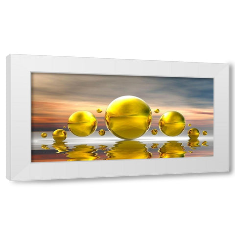 Golden Bowls13 White Modern Wood Framed Art Print by Hillert, Peter