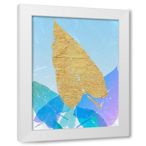 Goldnes Sommerblau I White Modern Wood Framed Art Print by SARA Design