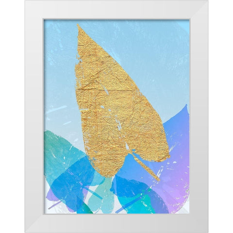 Goldnes Sommerblau I White Modern Wood Framed Art Print by SARA Design