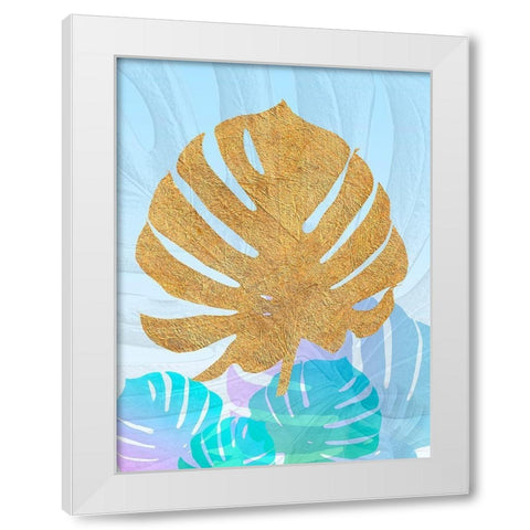 Goldnes Sommerblau II White Modern Wood Framed Art Print by SARA Design