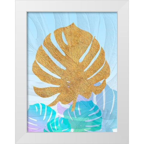 Goldnes Sommerblau II White Modern Wood Framed Art Print by SARA Design