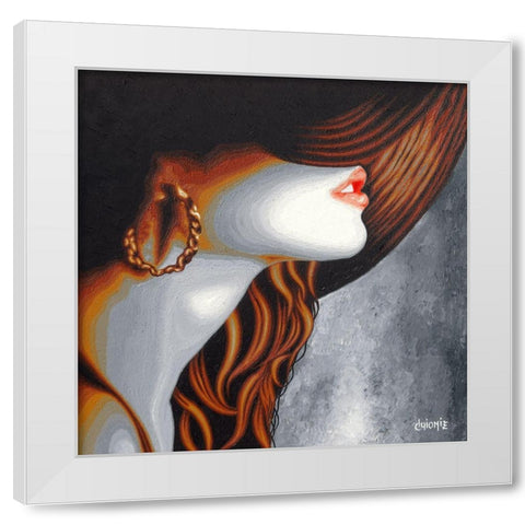 Mysterieuse Boucle White Modern Wood Framed Art Print by Guionie, Jean