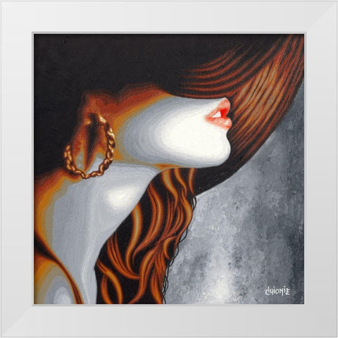 Mysterieuse Boucle White Modern Wood Framed Art Print by Guionie, Jean