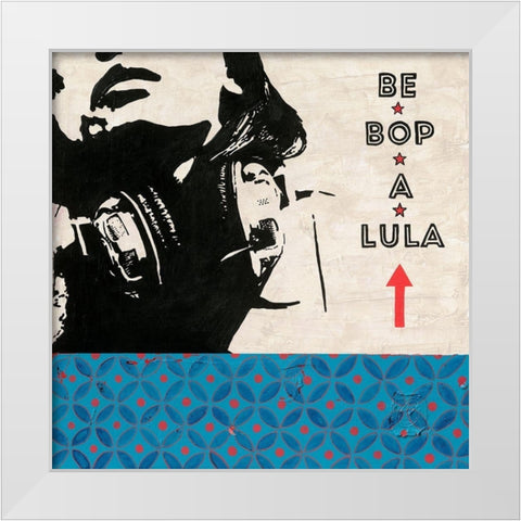 Be Bop a Lula White Modern Wood Framed Art Print by Gouy, Chrystelle