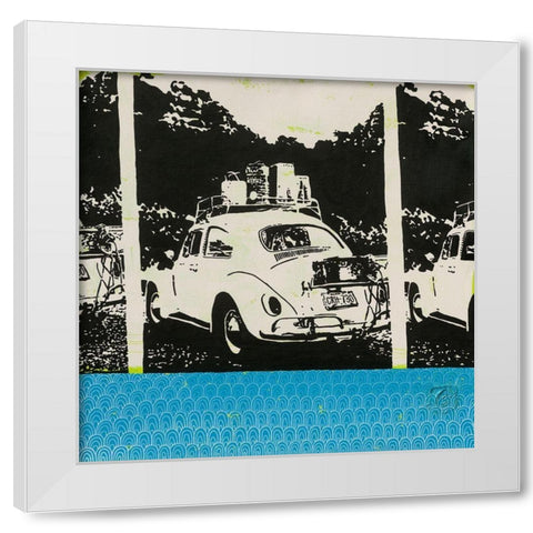 Coccinelle Bis White Modern Wood Framed Art Print by Gouy, Chrystelle