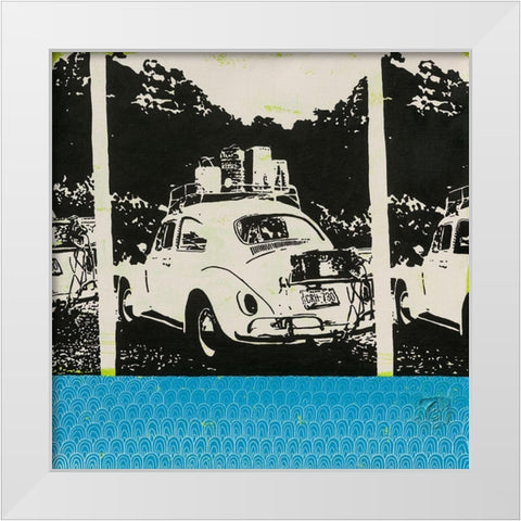 Coccinelle Bis White Modern Wood Framed Art Print by Gouy, Chrystelle