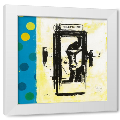 Telephone White Modern Wood Framed Art Print by Gouy, Chrystelle