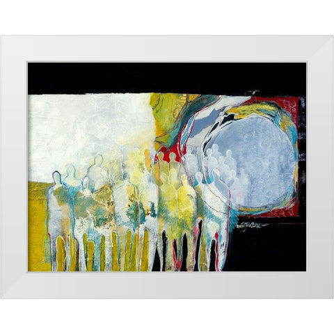 Together again II White Modern Wood Framed Art Print by van Ginkel, Marjolijn