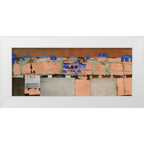 Blue Settlement White Modern Wood Framed Art Print by Richter-Armgart, Rose