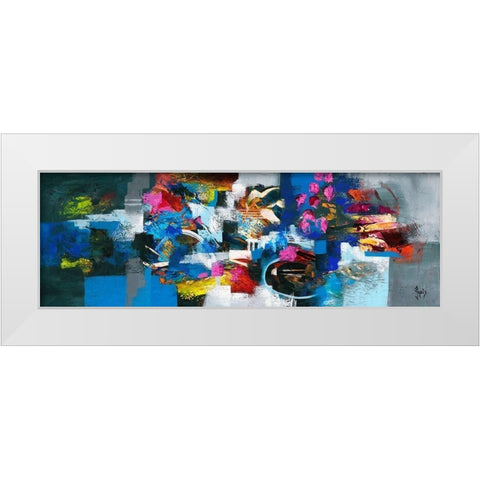 Bouquet fleuri White Modern Wood Framed Art Print by Jadis