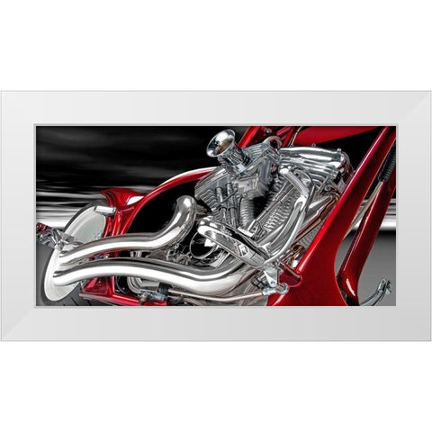 V Block One White Modern Wood Framed Art Print by Hillert, Peter