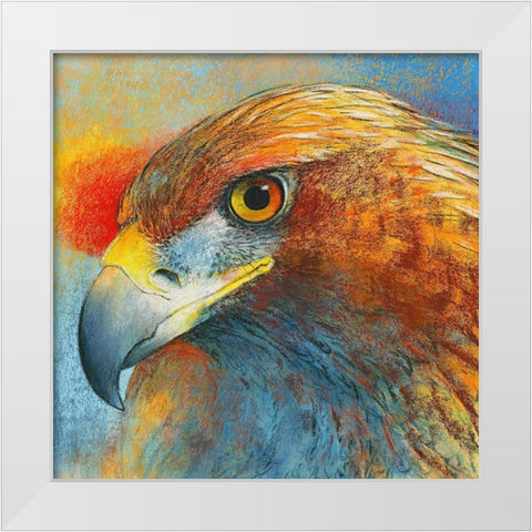 Bussard White Modern Wood Framed Art Print by Botman, Loes