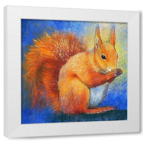 Eichhornchen White Modern Wood Framed Art Print by Botman, Loes