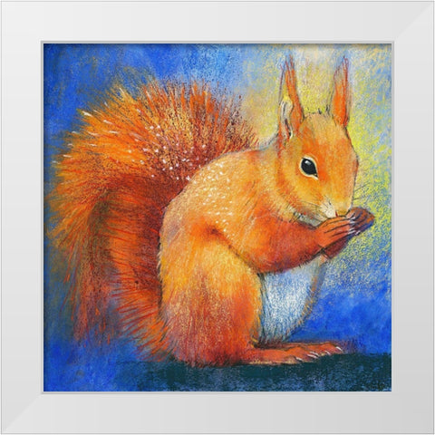 Eichhornchen White Modern Wood Framed Art Print by Botman, Loes