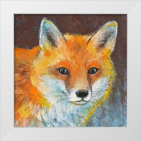 Fuchs White Modern Wood Framed Art Print by Botman, Loes