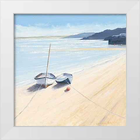 Waiting for the Tide White Modern Wood Framed Art Print by Atkinson, Caroline