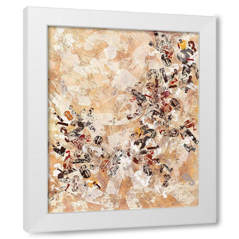 Ziffern-Strukturen White Modern Wood Framed Art Print by Wendling, Heinz