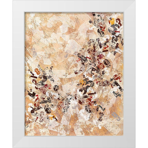 Ziffern-Strukturen White Modern Wood Framed Art Print by Wendling, Heinz