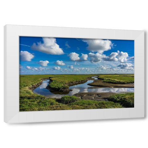 Water and Earth White Modern Wood Framed Art Print by Lichtenwalter, Tom