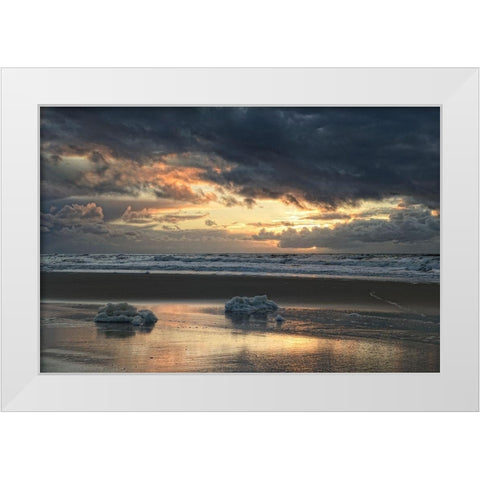 Golden Eye White Modern Wood Framed Art Print by Steger, Uwe