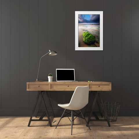 Barrika I White Modern Wood Framed Art Print by Bertrande, Arnaud