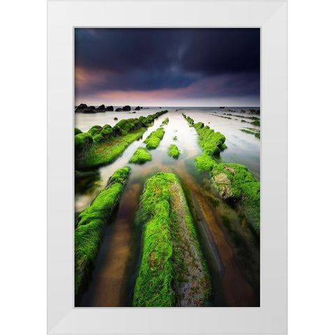 Barrika III White Modern Wood Framed Art Print by Bertrande, Arnaud