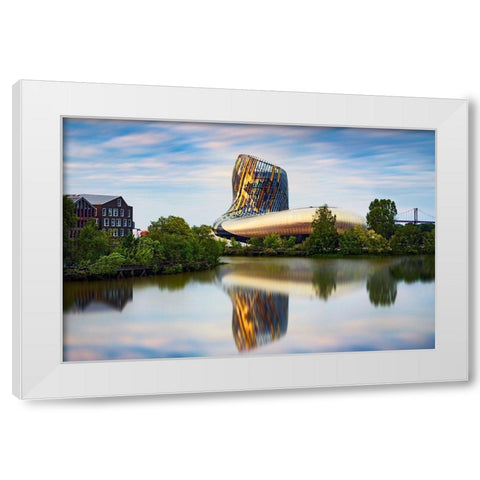 La cite du Vin White Modern Wood Framed Art Print by Bertrande, Arnaud