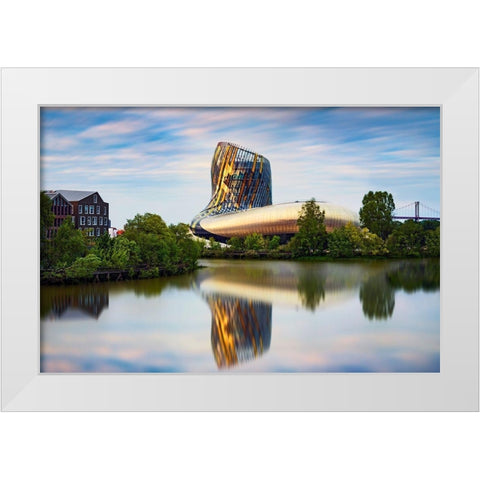 La cite du Vin White Modern Wood Framed Art Print by Bertrande, Arnaud