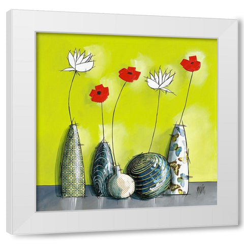 Youzu White Modern Wood Framed Art Print by Maurier, Geraldine