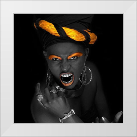 The Shout White Modern Wood Framed Art Print by Hillert, Peter