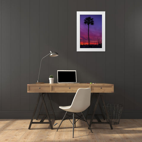 Sunset Sailing White Modern Wood Framed Art Print by Lichtenwalter, Tom