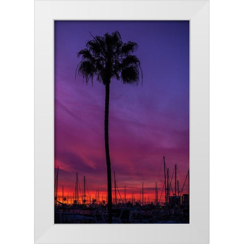 Sunset Sailing White Modern Wood Framed Art Print by Lichtenwalter, Tom