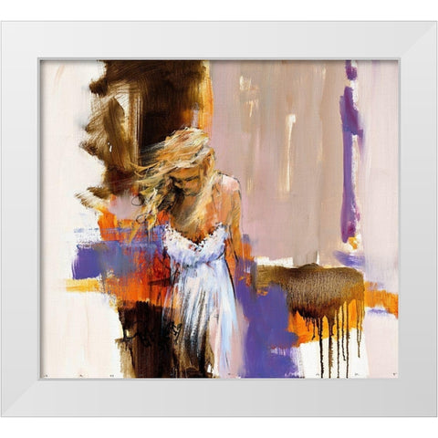 Wind in your Hair White Modern Wood Framed Art Print by Groenhart, Jan