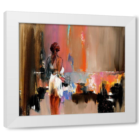 White Dress White Modern Wood Framed Art Print by Groenhart, Jan