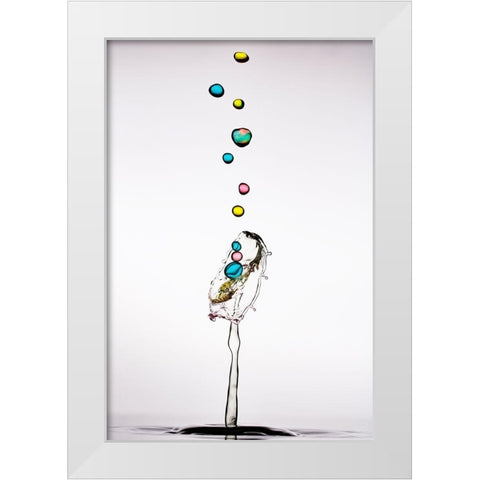 Bubble Cascada White Modern Wood Framed Art Print by Sanchez, Manuel