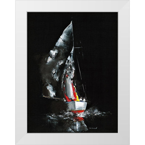 Effet de nuit White Modern Wood Framed Art Print by de Courcy, Gerard