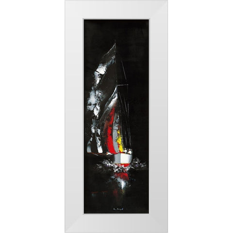 Nocturne White Modern Wood Framed Art Print by de Courcy, Gerard