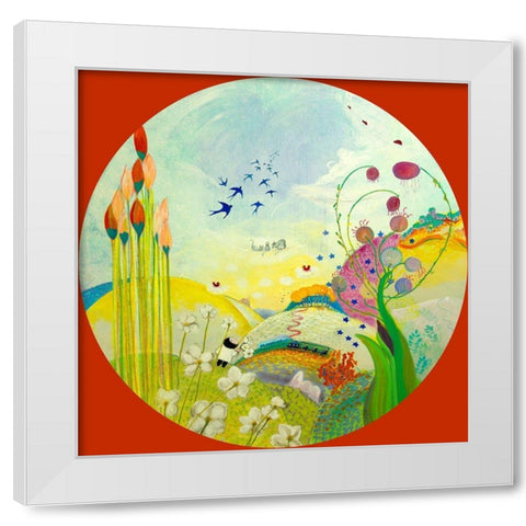 Le reve White Modern Wood Framed Art Print by Naudin, Genevieve