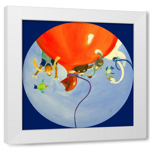 En lair a lenvers White Modern Wood Framed Art Print by Naudin, Genevieve